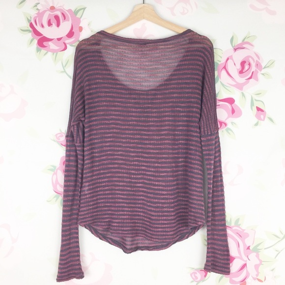 Splendid Stripe Knit Dolman Long Sleeves L - Picture 3 of 6